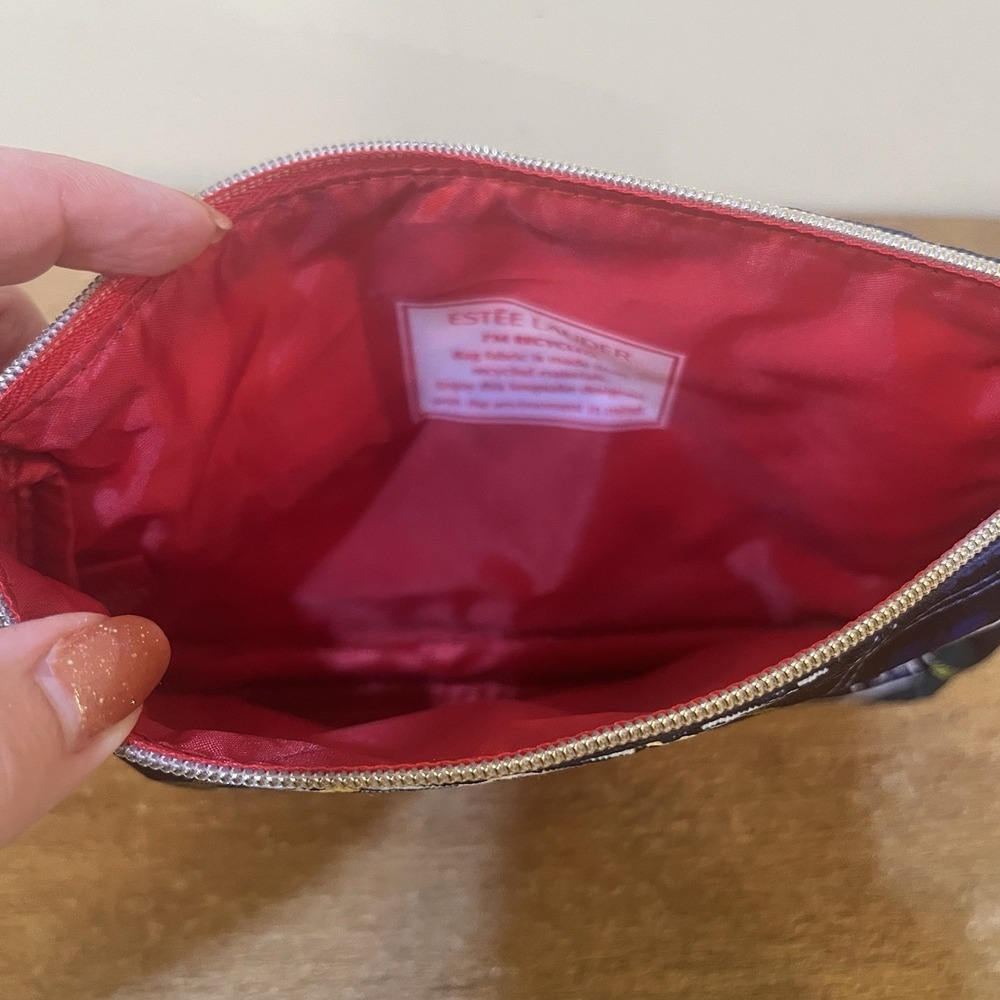 Estée Lauder Plaid Tartan Cosmetic Makeup Bag Lot of 2 Travel Zip Pouch NEW - Picture 3 of 10